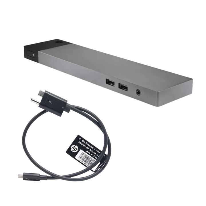 Käytetty HP Elite Thunderbolt 3 Dock (HSTNN-CX01) + HP Elite Thunderbolt 3 Power Cable