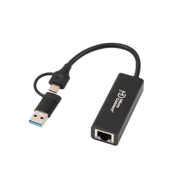 MicroConnect USB-C / A RJ45-verkko Gigabit-adapteri