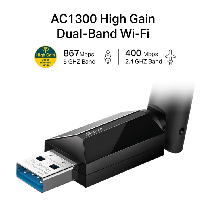 TP-LINK Archer T3U Plus AC1300 Dual-Band Wi-Fi-Adapter
