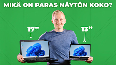 vinkit sopivan näytön koon valintaan